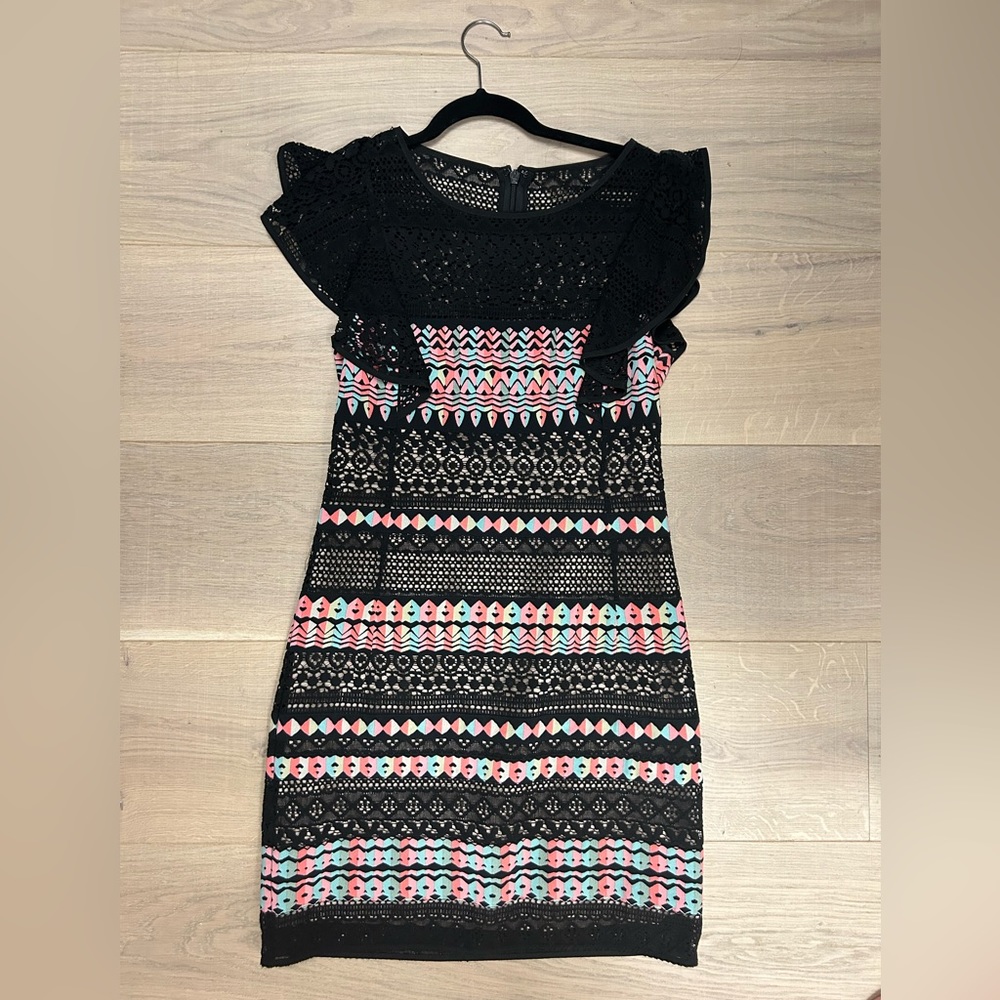 Bcbg Roxine lace and graphic dress